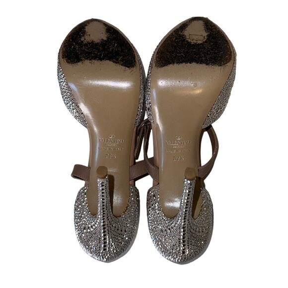 Valentino Micro Stud Suede Mary Jane D'Orsay Stiletto Heels Size 39.5 - Picture 11 of 14